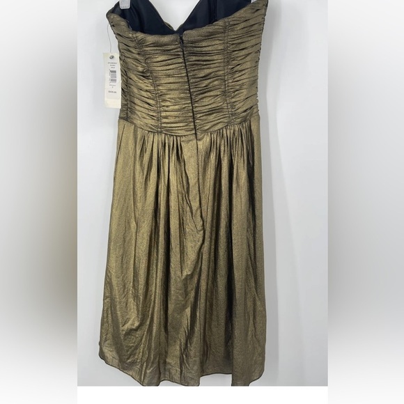 Badgley Mischka Collection Gold Strapless Dress Size 2 NWT $335 - Picture 3 of 5